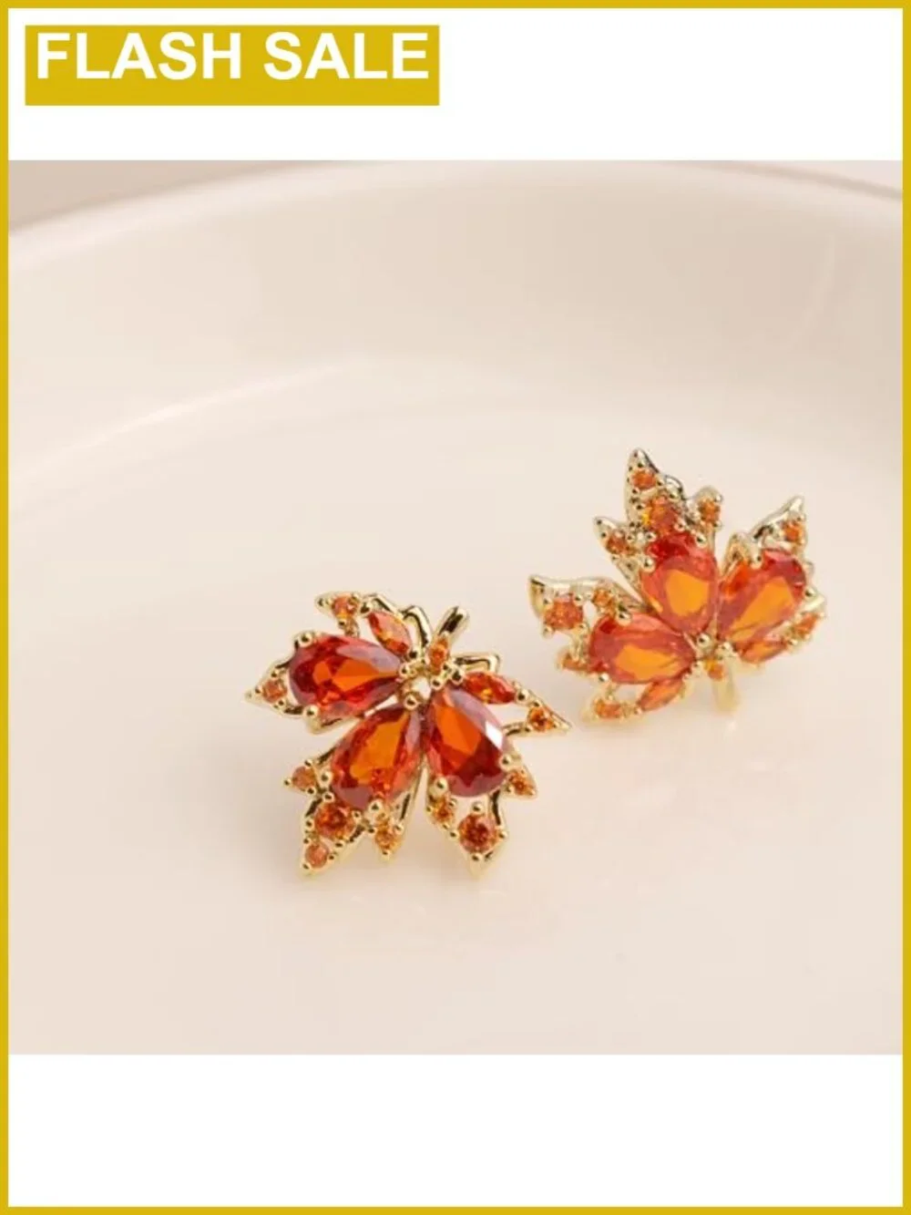 Gold Plated Sterling Silver Pearl CZ Leaf Stud Earrings